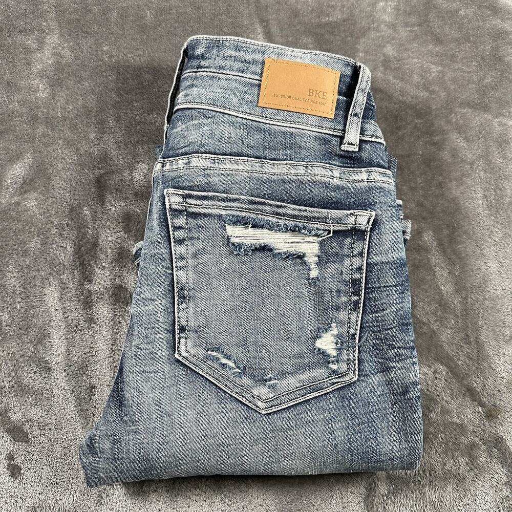 BKE Jeans Women’s 26x31.5” Blue Stella Mid-Rise Flare Bootcut Slim Fit Western